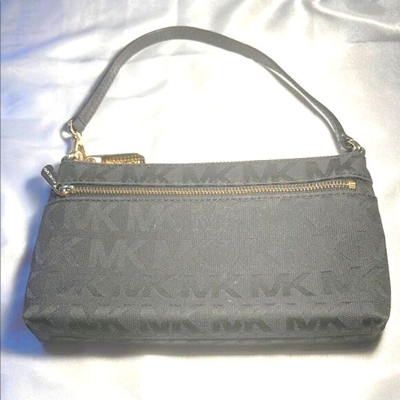 Michael Kors Black Convertable Monogram Wristlet - Picture 1 of 13